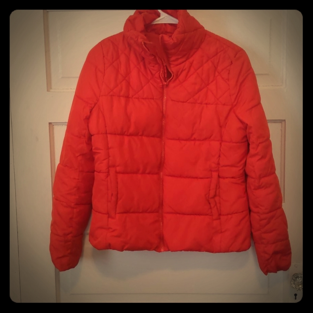 Old Navy orange puffer jacket